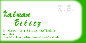 kalman bilitz business card